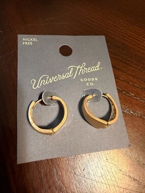 Universal Thread Gold Textured Hoop Earrings